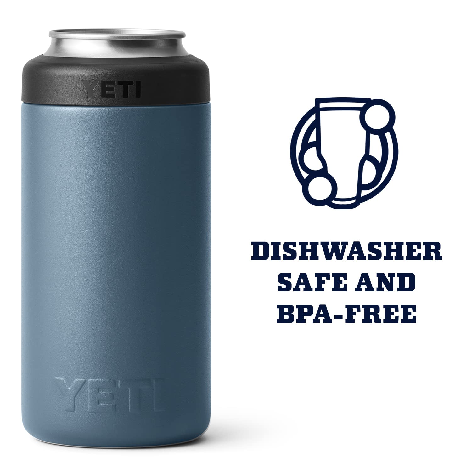 YETI Rambler 16 oz. Colster Tall Can Insulator for Tallboys & 16 oz. Cans, Nordic Blue