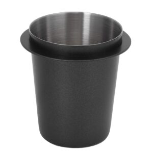 Dosing Cup, 58mm Coffee Dosing Cup Stainless Steel Bar Dosing Powder Feeder Part DIY Coffee Machine Dosing Tool Accessory(58mm black)