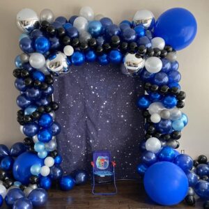 Tangser Pearl Night Blue Balloons, Navy Blue Balloons 12 inch, Dark Blue Balloon 100 Pcak, globos Azul Marino, Midnight Blue Ballons, Latex Balloon for Birthday Party Baby Shower Wedding Decorations