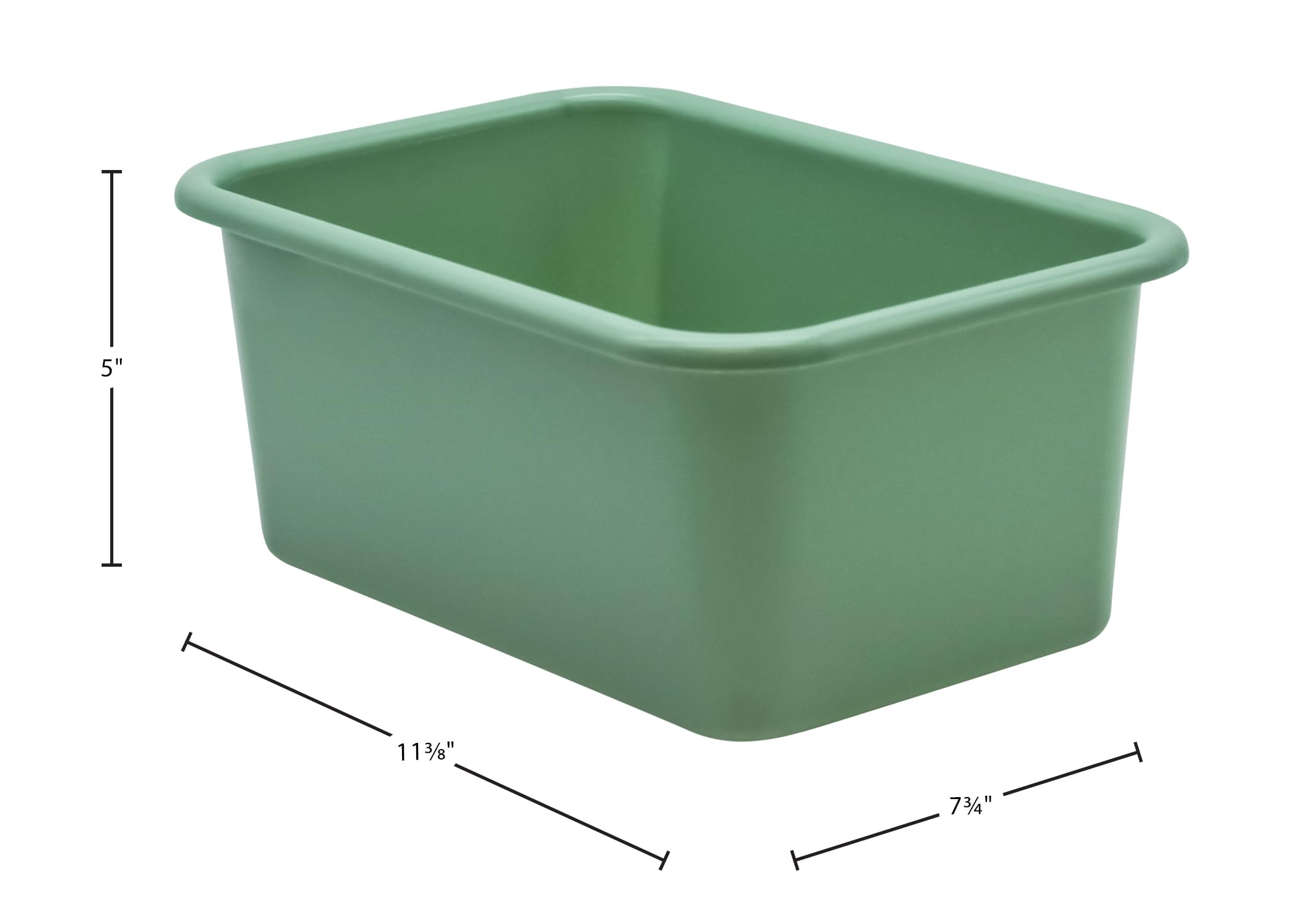 Teacher Created Resources Eucalyptus Green Small Plastic Storage Bin 6-Pack (TCR2088582)