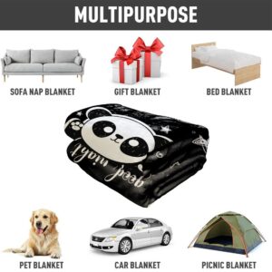 YISUMEI Cute Cartoon Panda Blanket, Star Pattern Embellished with Good Night Letter Printing, Home Decor Birthday Gifts for Children and Family, 60"x80"