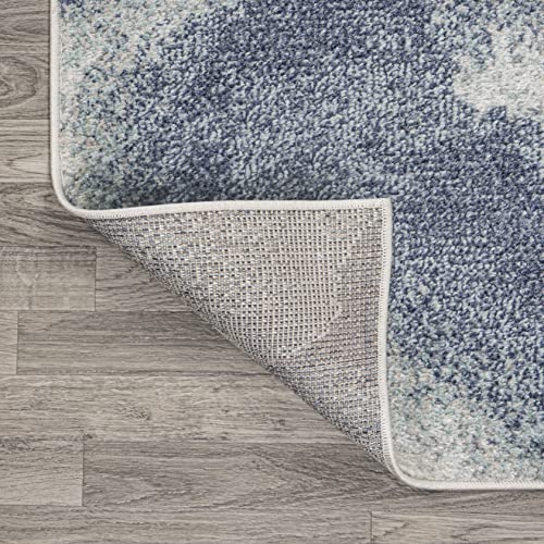 JONATHAN Y CTP200B-3 Petalo Abstract Two-Tone Modern Indoor Area-Rug, Contemporary Country Casual Easy-Cleaning,Bedroom,Kitchen,Living Room,Non Shedding 3 X 5, Blue/Cream