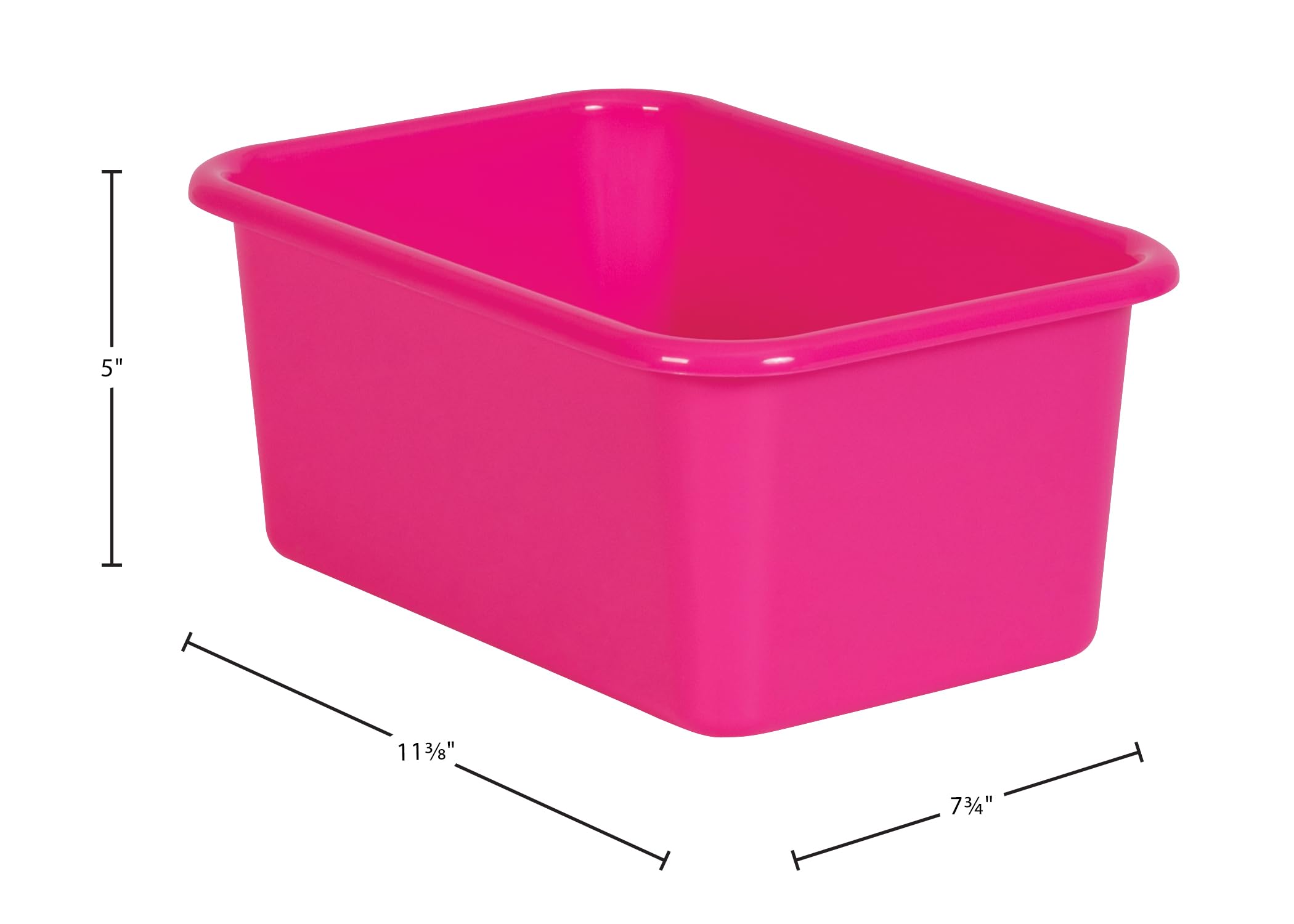 Teacher Created Resources Pink Small Plastic Storage Bin 6-Pack (TCR2088576)