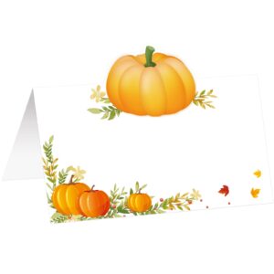 treasure cove thanksgiving table place cards fall pumpkin tent name cards guest table seating 25pcs