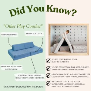 Figgy Modular Play Couch for Kids – Waterproof & Oeko-TEX Certified | Made in USA with Hook and Loop Connectors | Sensory Toy | Montessori Toy | Kid's Sofa & Indoor Climbing Playset