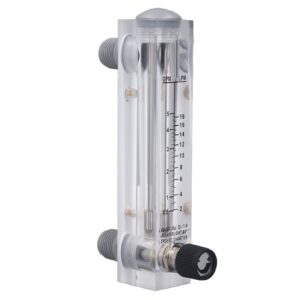 liquid flowmeter, panel type high accuracy water meter acrylic transparent adjustable fluid meter for measure and control the rate of liquid medium, 0.5-5gpm