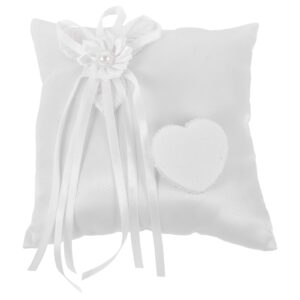 veemoon ring bearer pillow, 7.86 in decor bridal wedding white ring holder bearer pillow for beach wedding party