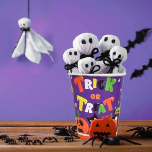 Gatherfun Halloween Party Supplies Witch and Pumpkin Disposable Paper Cups for Halloween Party Trick or Treat Party Decorations, 9 oz, 50 Pack