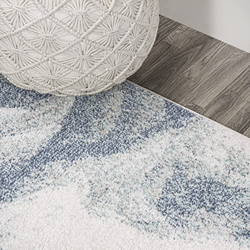 JONATHAN Y CTP200B-3 Petalo Abstract Two-Tone Modern Indoor Area-Rug, Contemporary Country Casual Easy-Cleaning,Bedroom,Kitchen,Living Room,Non Shedding 3 X 5, Blue/Cream