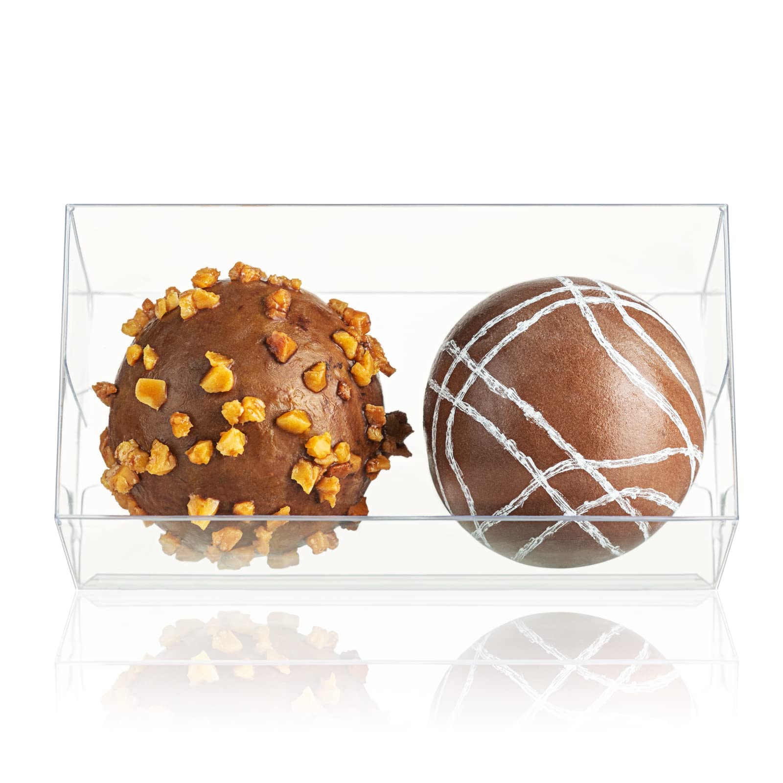 SLShePack 45 Pack 3 1/8"x1½"x1½" Plastic Clear Truffle Boxes Packaging 2 Chocolate Boxes Wedding Favor Caramels Boxes Candy Gift Boxes little glass bears boxes treat boxes （Pay Attention To Size）