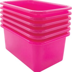 Teacher Created Resources Pink Small Plastic Storage Bin 6-Pack (TCR2088576)