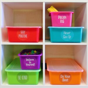 Teacher Created Resources Pink Small Plastic Storage Bin 6-Pack (TCR2088576)