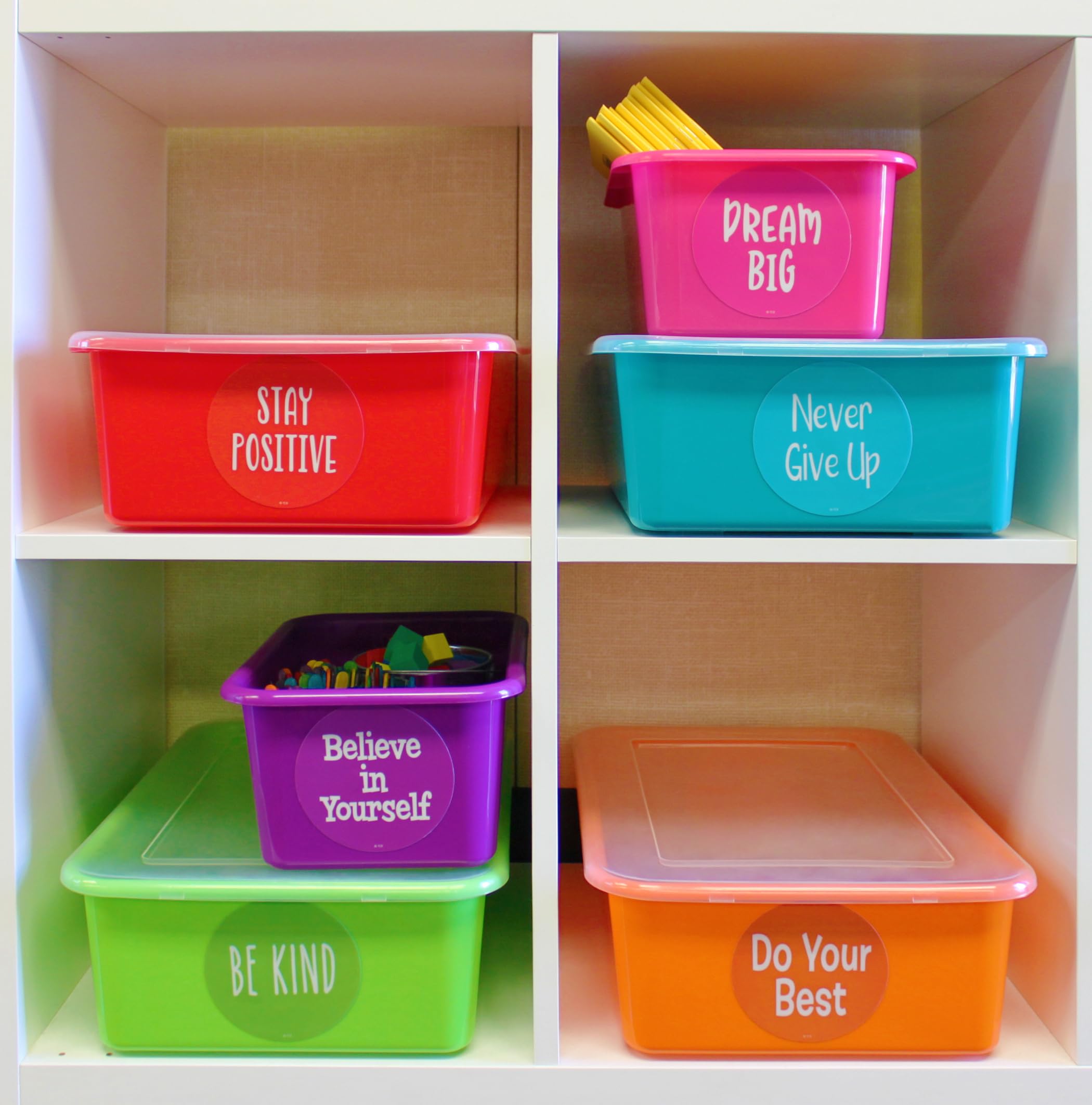 Teacher Created Resources Pink Small Plastic Storage Bin 6-Pack (TCR2088576)