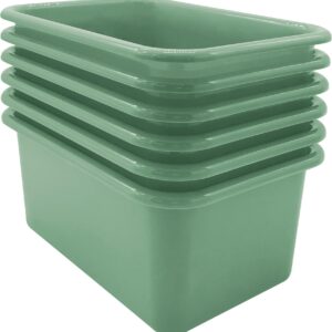 Teacher Created Resources Eucalyptus Green Small Plastic Storage Bin 6-Pack (TCR2088582)