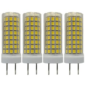 lxcom lighting g8 led bulb 10w ceramic corn light bulbs(4 pack)-2835 smd 102 leds 100w halogen bulb replacement 4000k natural white 1000lm g8 base for kitchen under cabinet counter lighting puck light