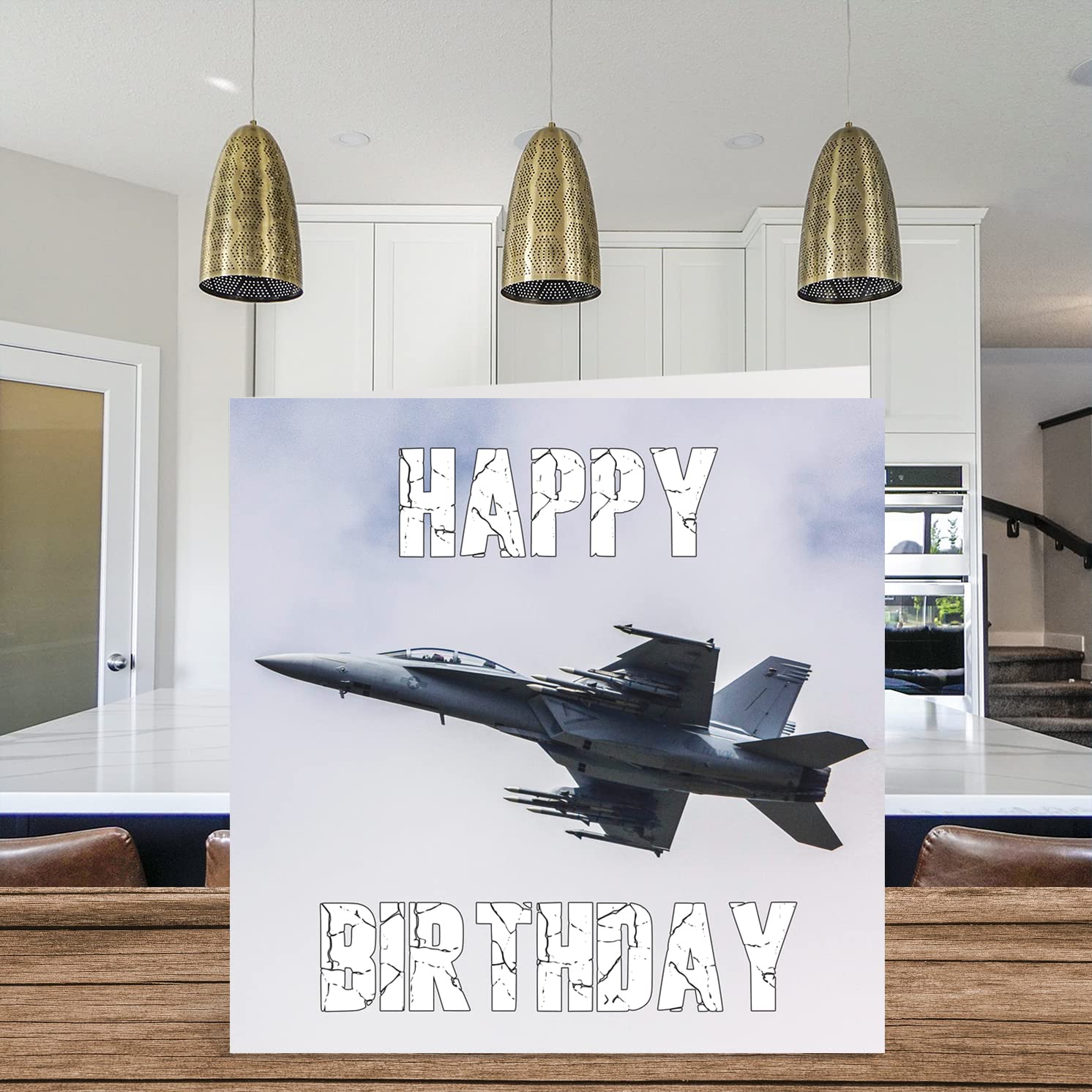 Aviation Birthday Cards for Men Women - Fighter Jet Aeroplane - Birthday Card for Mom Dad Papa Pops Brother Sister Son Daughter Grandma Grandpa, 5.7 x 5.7 Inch Greeting Cards, 30th 40th 50th Cards