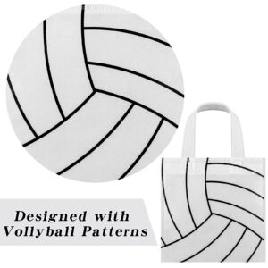 MIMIND 24 Pieces Volleyball Non-Woven Party Favor Bags with Handles 7.8 x 7.8 Inch Volleyball Party Favor Bags Goodie Treat Candy Bags for Sports Theme Party Baby Shower Birthday