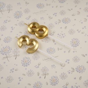 Gold 38th & 83rd Birthday Candles,Gold Number 38 83 Cake Topper for Birthday Decorations Party Decoration