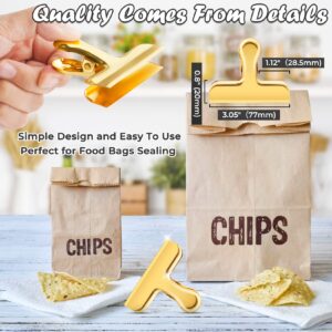 6 Packs Gold Chip Clips Bag Clips Food Clips, Bag Clips for Food, Clips for Food Packages, Air Tight Seal Kitchen Clips Snack Clips Bag Clips