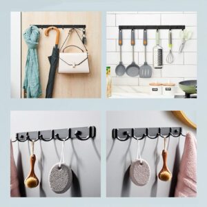 Spotact Wall Mounted Coat Racks with Hooks Hanging Holder Towel Rack 17.32' x1.50' Modern White Hanging for Clothes Entryway Bathroom Bedroom (6 Hooks, White)