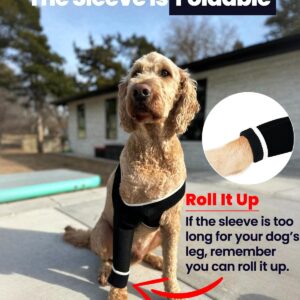 LufeLux Dog Recovery Sleeve, Dog Front Leg Sleeve, Dog Cone Alternative, Shoulder Protect Sleeve for Dog with Strechy Adjustable Elastic Band, for Hot Spots, Wounds, Bandages, Anti Lick for Dog