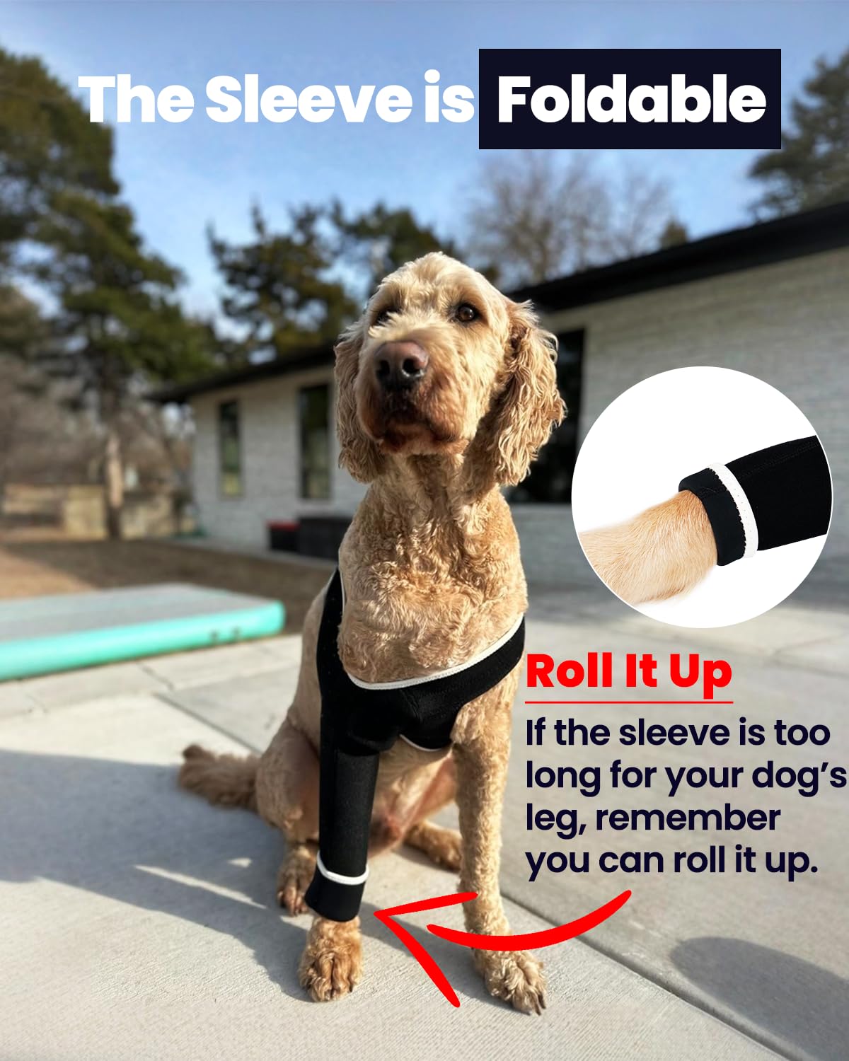 LufeLux Dog Recovery Sleeve, Dog Front Leg Sleeve, Dog Cone Alternative, Shoulder Protect Sleeve for Dog with Strechy Adjustable Elastic Band, for Hot Spots, Wounds, Bandages, Anti Lick for Dog