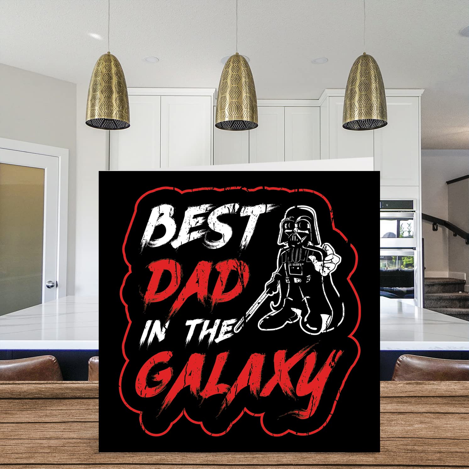 Funny Happy Birthday Cards for Dad - Best Dad In The Galaxy - Joke Birthday Card for Dad from Son Daughter, Father Birthday Gifts, 5.7 x 5.7 Inch Father's Day Greeting Cards Gift for Daddy Papa