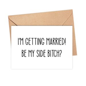 Arezzaa Will You Be My Bridesmaid Card - Funny Bridesmaid Ask Card - Wedding Party Proposal Card - Be My Side Bitch, 5 x 7 inches