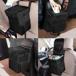 Seal Skin Covers Car Accessories 1Pcs Headrest Car Trash Can, Ideal Car Accessories for Women, Multifunctional Trash Can for Car, Convenient Car Garbage Can, Road Trip Essentials - Black