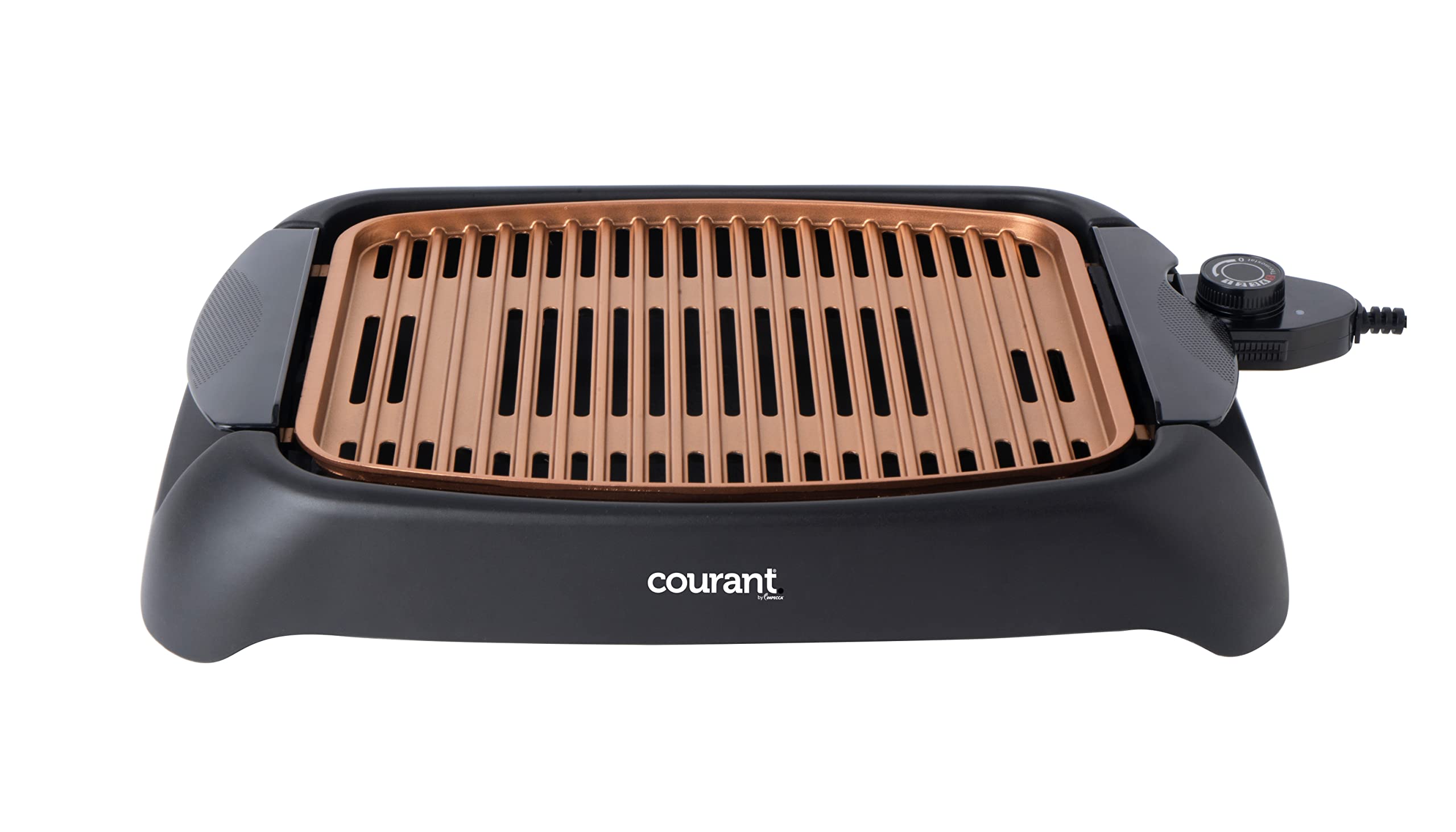 courant smokeless indoor grill, Copper Non-stick Coating Extra Large and Adjustable Temperature Control, Grill BBQ, Table Top Indoor Grill