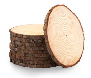 set of (10) 9-10 inch wood slices! baby shower centerpieces, wedding centerpieces, party centerpieces, woodland centerpieces, safari centerpieces! (9 inch)