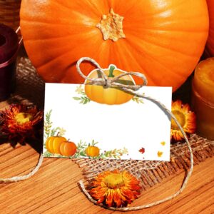 Treasure Cove Thanksgiving Table Place Cards Fall Pumpkin Tent Name Cards Guest Table Seating 25Pcs