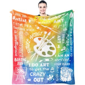 muxuten gifts for artists - artist gifts blanket 60"x50" - art teacher gifts - gifts for artists women - art gifts for girls - gifts for painters - drawing gift, birthday gift for art lovers teen kids