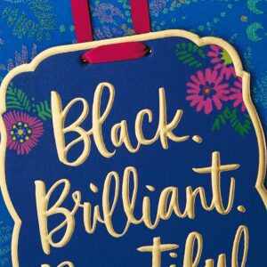 Hallmark Mahogany Birthday Card for Women with Removable Ornament (Black, Brilliant, Beautiful)