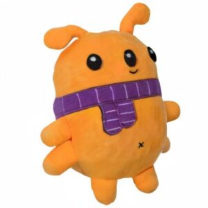 Furhaven Squeaky Dog Toy for Small/Medium Dogs w/ Spiky TPR Core for Dental Chewing - Hubble the Martian TPR Plush - Orange/Purple, One Size