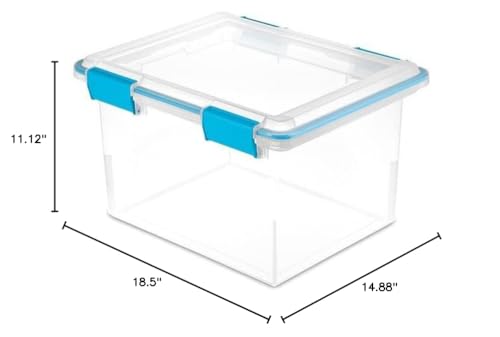 MDMprint Clear Storage Tote 18 1/2 in x 14 7/8 in x 11 1/8 in H, 1 PK