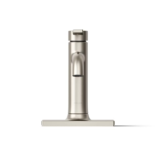 Kohler 28126-4-BN Venza Bathroom Sink Faucet, 1 Hole, Single-Handle Bathroom Faucets with Clicker Drain, 1.2 gpm, Vibrant Brushed Nickel