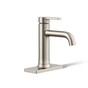 kohler 28126-4-bn venza bathroom sink faucet, 1 hole, single-handle bathroom faucets with clicker drain, 1.2 gpm, vibrant brushed nickel