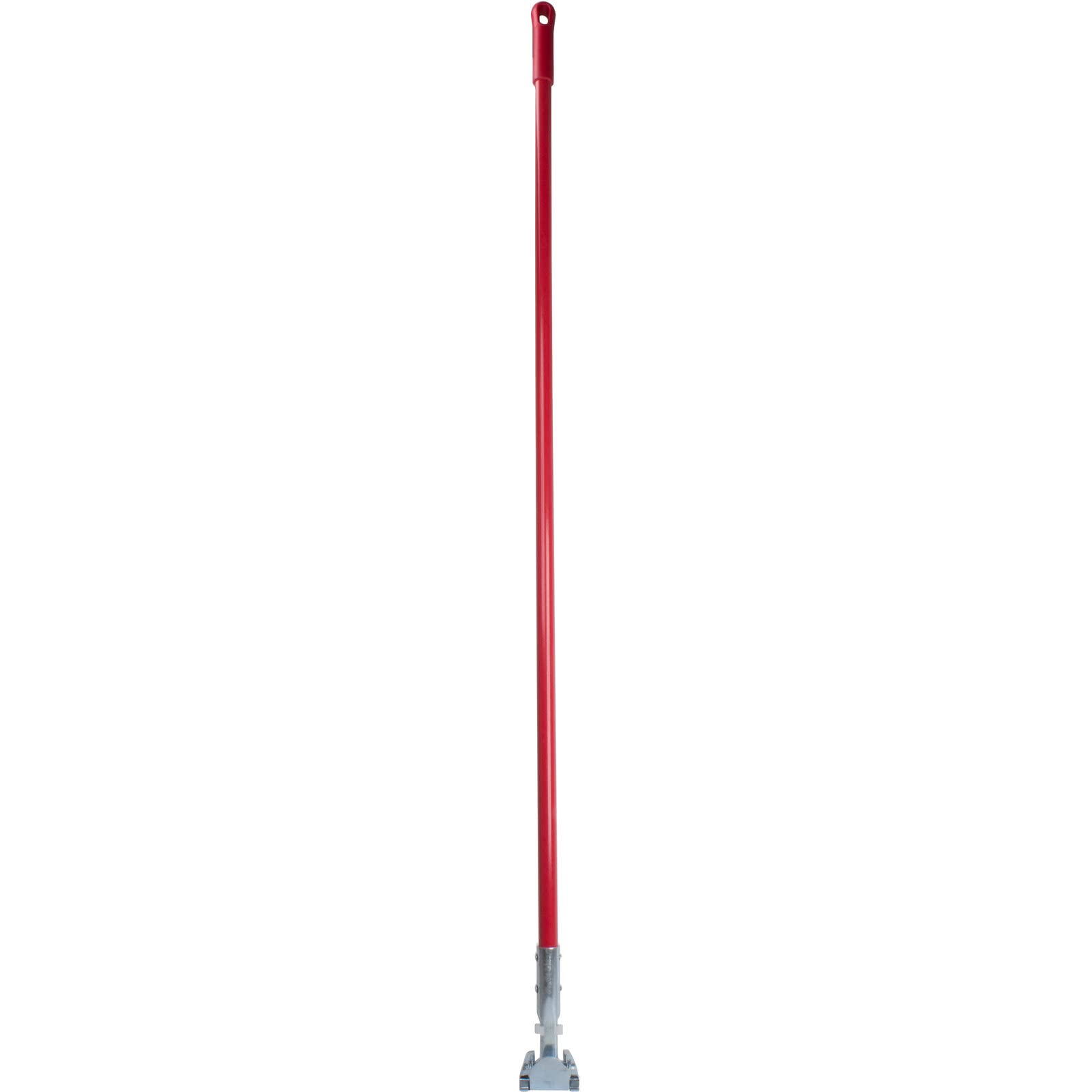 SPARTA Jaw Clamp Dust Mop Handle, Floor Dust Mop Frame Handle, Gripper Holder with Clip-On Connector for Floor Cleaning, Janitorial Supplies, Commercial Use, 60 Inches, Red