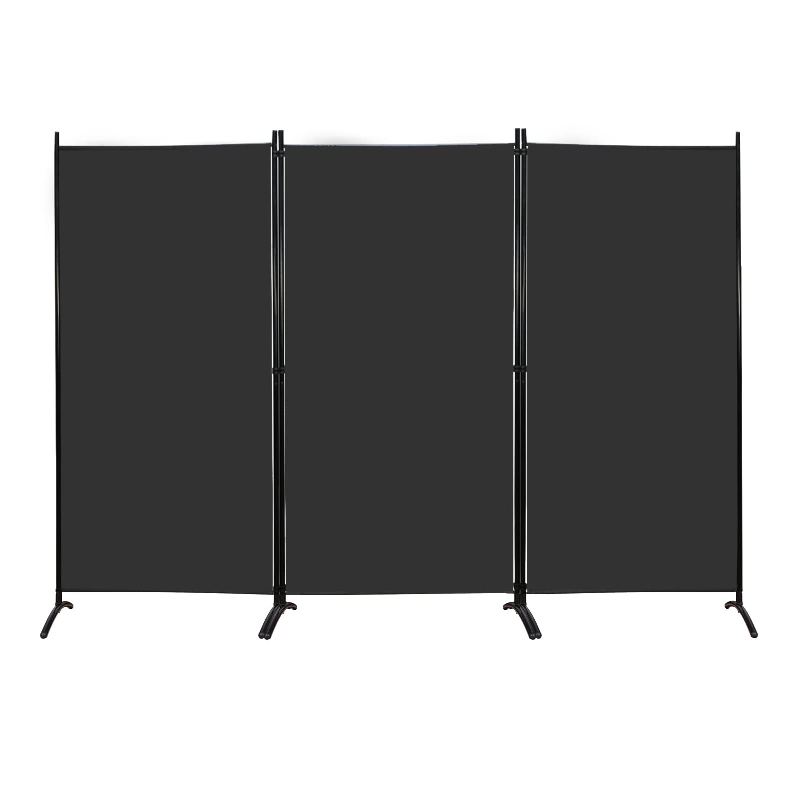 MAYOLIAH Partition Room Dividers 3 Panel Folding Privacy Screens 6 Ft Tall Portable Office Walls Dividers for Room Separator 102"x20"x71", Black