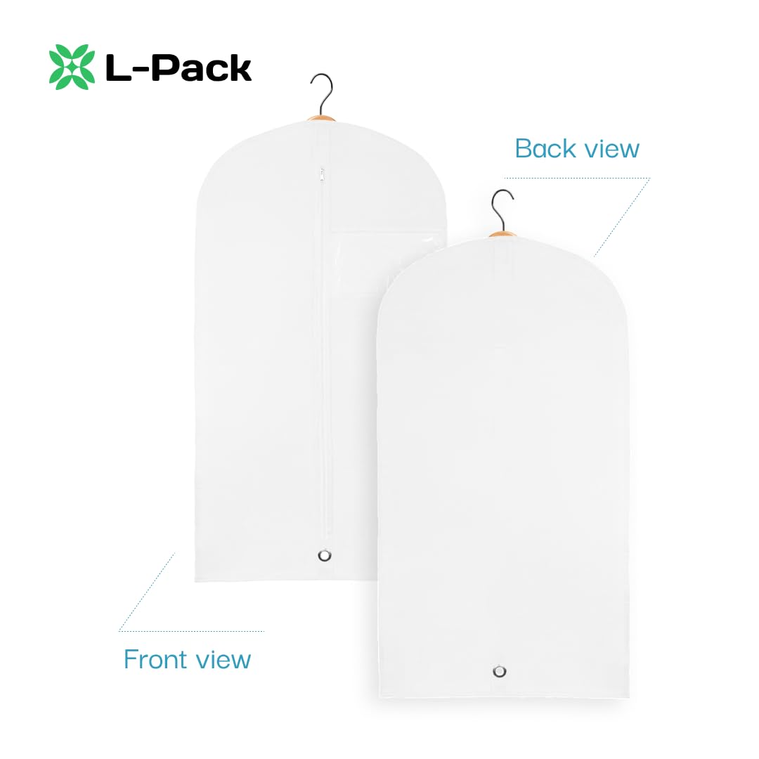 Kids Garment Bag, 30inch x 18inch White Breathable Clothes Cover for Baby Toddler and Child Garment Bag for Kids suit, Kids Garment Bags For Travel (WB1)