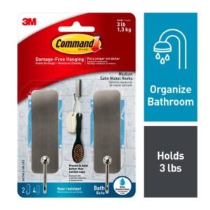 command™ bath medium hooks, matte black, bath43-mb-2es