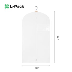 Kids Garment Bag, 30inch x 18inch White Breathable Clothes Cover for Baby Toddler and Child Garment Bag for Kids suit, Kids Garment Bags For Travel (WB1)