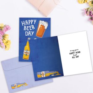 Tree-Free Greetings - Humorous Birthday Cards - Artful Designs - 1 Card + Matching Envelopes - Made in USA - 100% Recycled Paper - 5"x7" - Beer Day (GO61266)