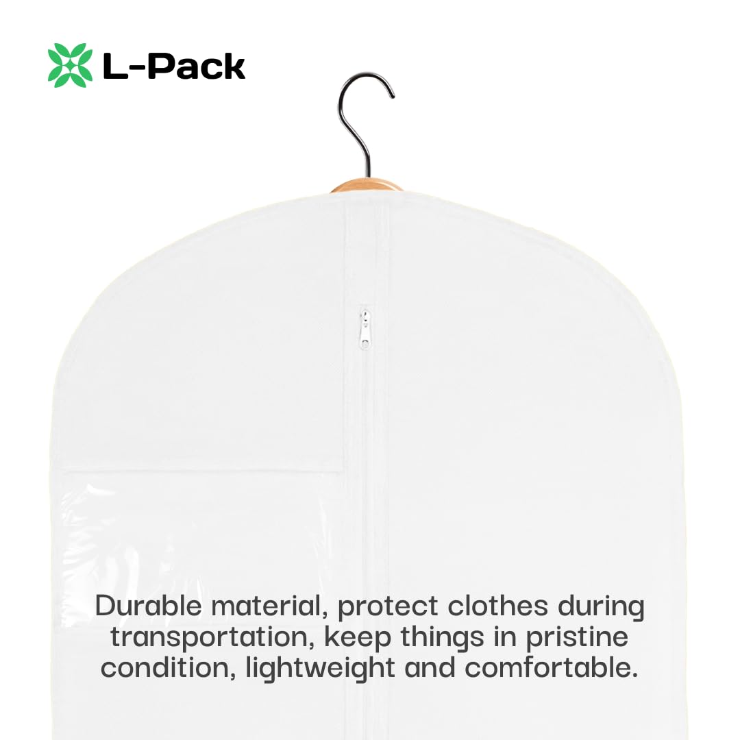 Kids Garment Bag, 30inch x 18inch White Breathable Clothes Cover for Baby Toddler and Child Garment Bag for Kids suit, Kids Garment Bags For Travel (WB1)