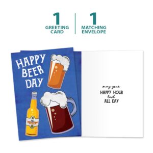 Tree-Free Greetings - Humorous Birthday Cards - Artful Designs - 1 Card + Matching Envelopes - Made in USA - 100% Recycled Paper - 5"x7" - Beer Day (GO61266)