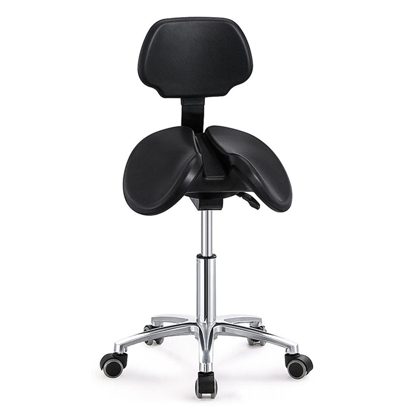 JMYSD Ergonomic Split Seat Style Backrest Saddle Stool Adjustable Dentist Doctor Saddle Chair for Hospital Laboratory Salon Office Home,A