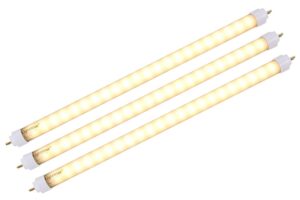 lightwise lwl4w30-f8t5 3pack 3000 kelvin warm white 4w led tube direct replacement retrofit 8w fluorescent tube (12 inch led bulb 3pack)