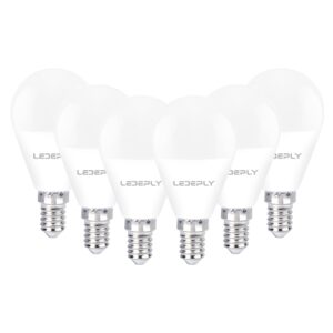 ledeply a15 ceiling fan light bulbs, dimmable, e12 base led bulb, 5.5w=40w, warm white 2700k, 500 lumen, led light bulb, 6 pack