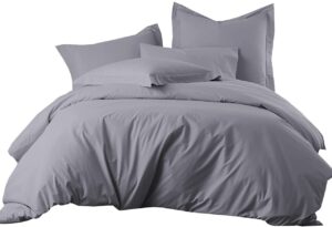 arlinen duvet cover set super king 98x108, dark grey comforter cover bedding 3 pieces duvet cover with zipper closure, 4 coner ties -microfiber duvet cover (super king size, dark grey)